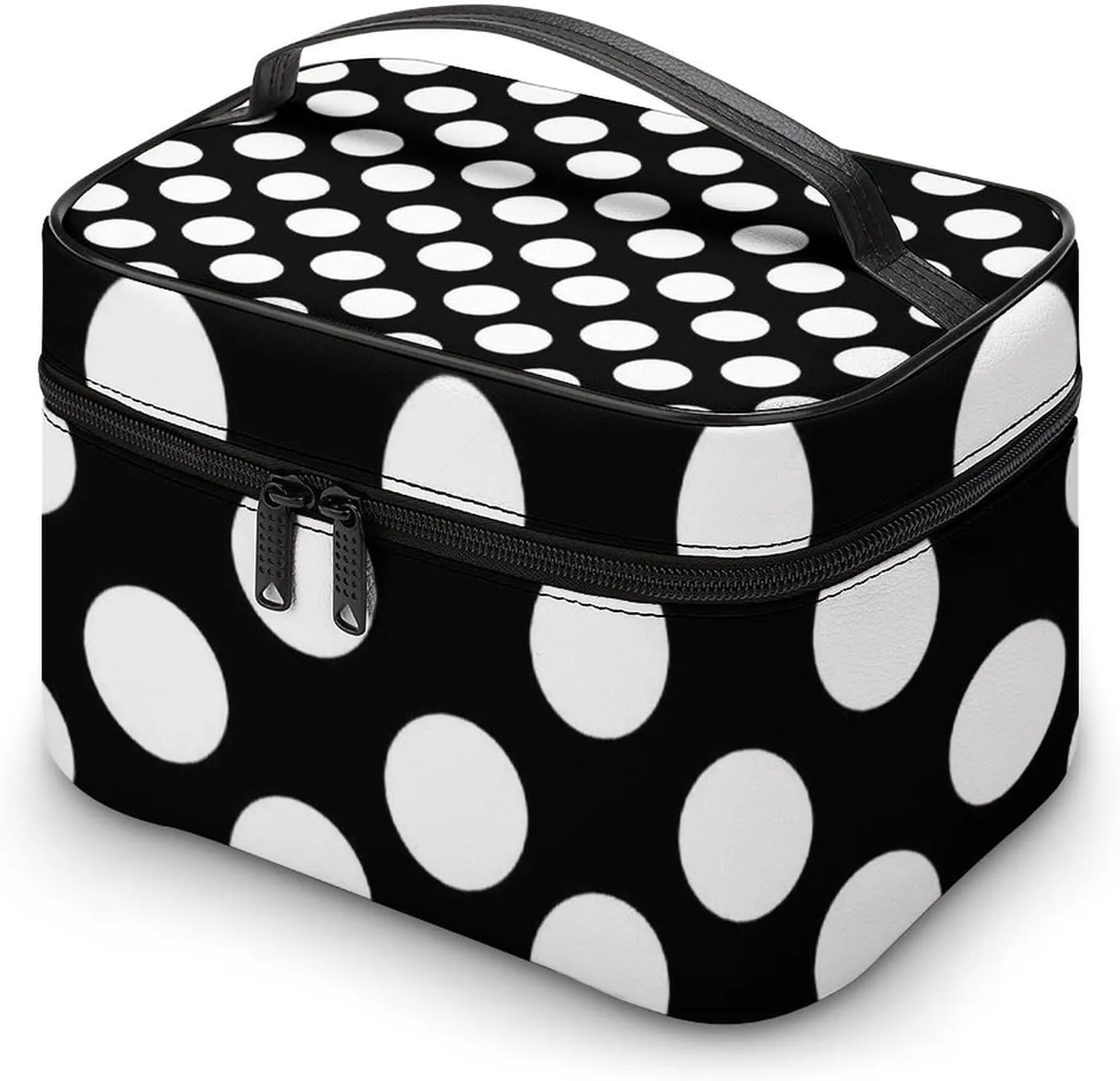 Black And White Polka Dot Large Capacity Soft And High-value Practical Makeup And Wash Bag