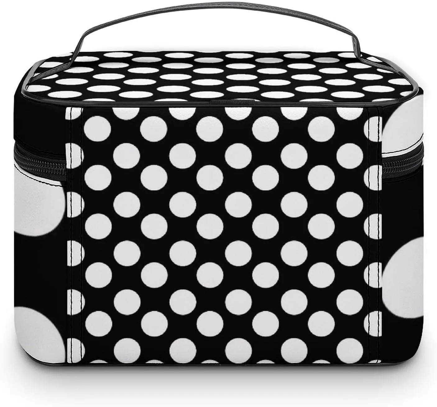 Black And White Polka Dot Large Capacity Soft And High-value Practical Makeup And Wash Bag