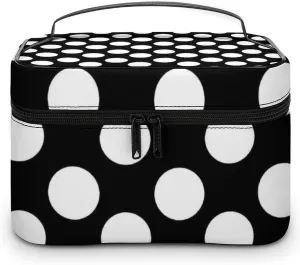 Black And White Polka Dot Large Capacity Soft And High-value Practical Makeup And Wash Bag