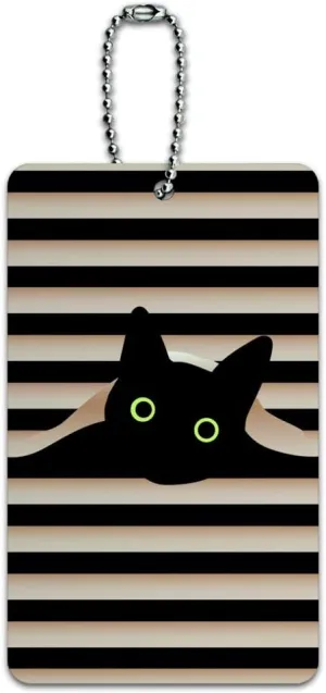 Black Cat in Window Luggage Card Suitcase Carry-On ID Tag