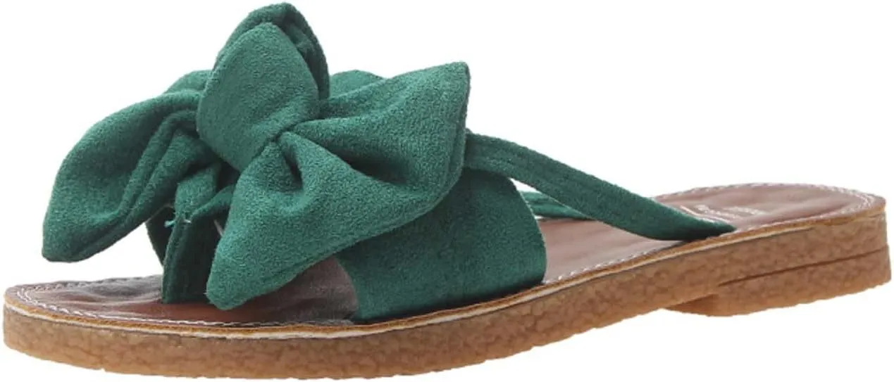Black Sandals with Bow Fashion Slip on Flip Flops Ring Toe Strappy Summer Shoes Flat Sandal Beach Workout Footwear