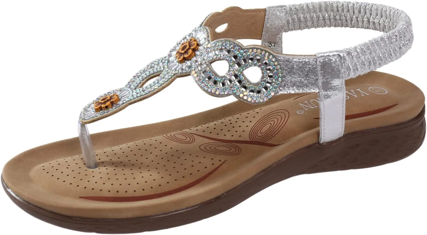 Bohemian Sandals for Women Dressy Summer 2025 Beach Sandals Comfortable Flats Orthopedic Sandals with Arch Support