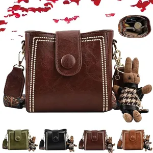 Bootara Bucket Bag, Adjustable Women'S Vintage Bunny Charm Bucket Bag, Spacious Bootara Crossbody Bag