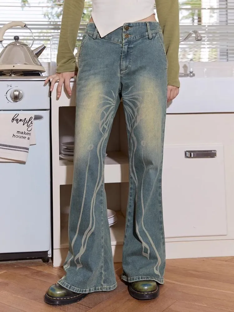 Bootcut butterfly jeans【s0000004576】