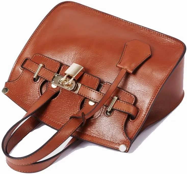 BOYATU Genuine Leather Satchel Purse for Women: Fashion Designer Shoulder Handbag - Top Handle Bag for Travel Work