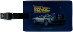 BTTF Delorean Rectangle Leather Luggage Card Suitcase Carry-On ID Tag