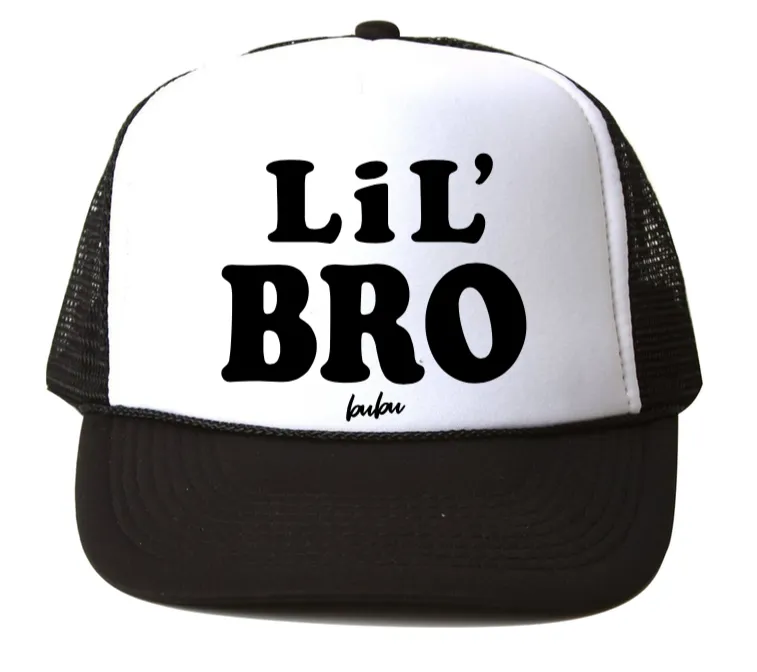 Bubu - Baby/Toddler/Kids Trucker Hats - LIL BRO in Black/White