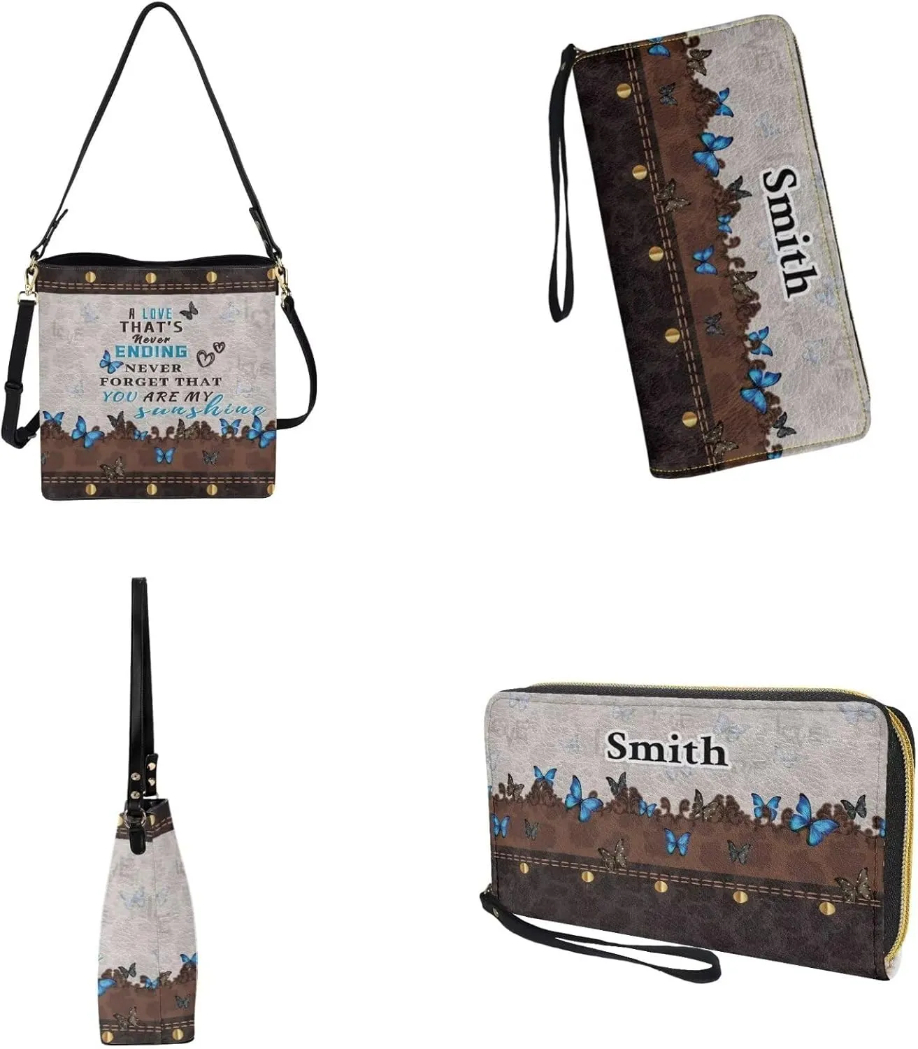 Bucket Tote Bag with Wallet Set for Women, Crossbody Leather Bucket Bags Wallet Set with Removable Strap