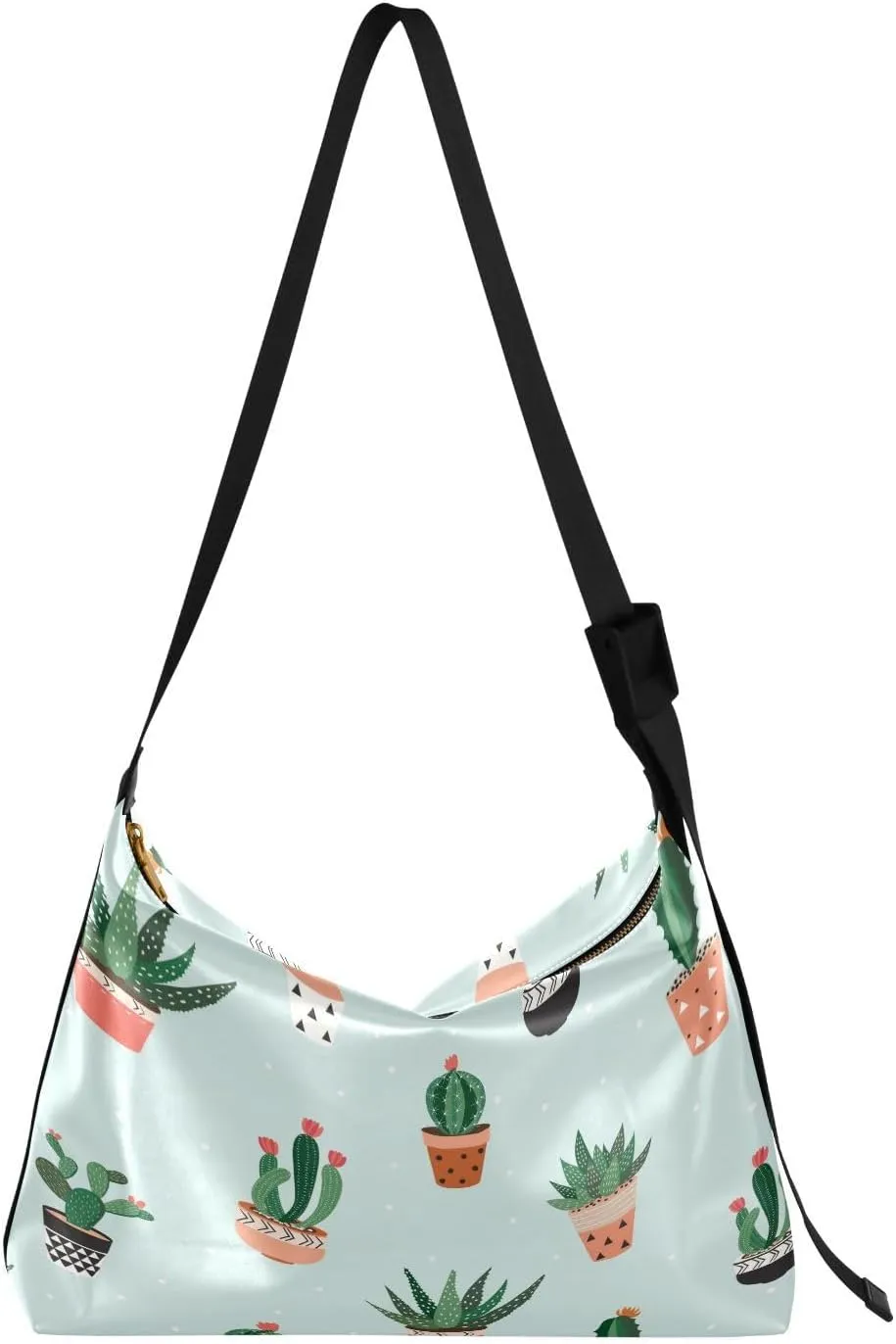 Cactus Plant Hobo Crossbody Bags for Women Leather Large Shoulder Bag Cross Body Green Trendy Womens Tote Bags Handbag for Travel Shopping