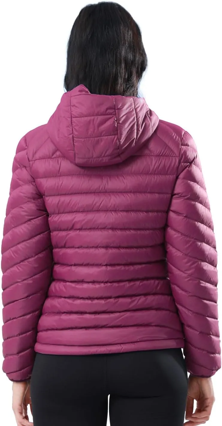 CAMEL CROWN Women's Down Jackets Lightweight Puffer Jackets Packable Quilted Winter Coat Hooded Outerwear With Chest Pocket
