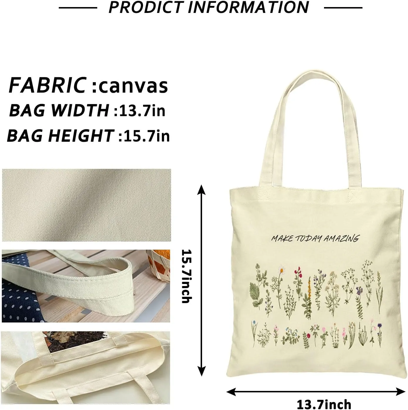 Canvas Tote Bag for Women Girl,Cute Aesthetic Shopping Bags,Reusable Grocery Bags Cloth Cotton Bags for Shopping