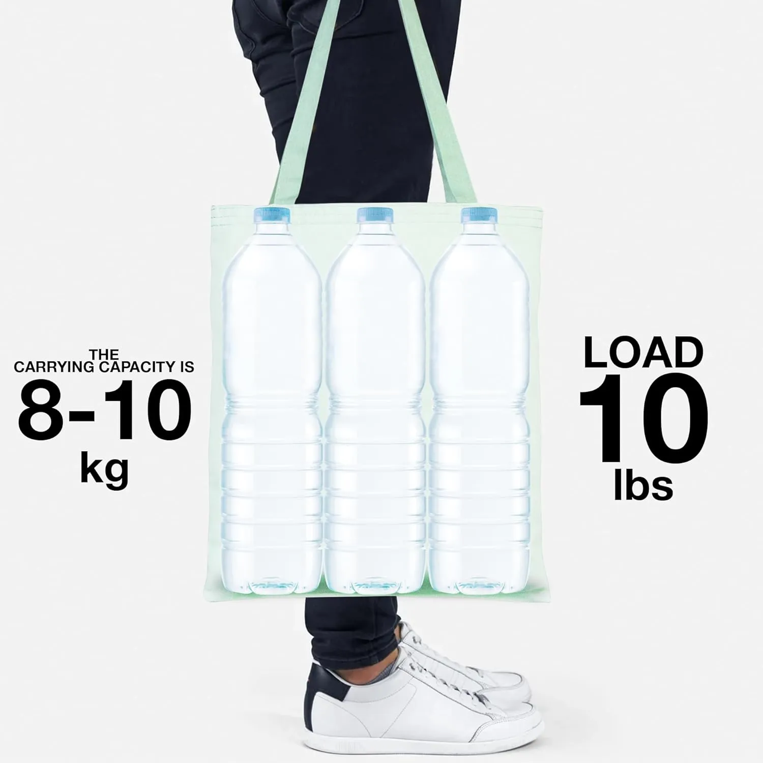 Canvas Tote Bag - Personalized, Reusable, Eco-Friendly Shoulder Bag - Custom Logo Cotton Shopping Bags for Grocery, Wedding Favor, Promotional Use - Ideal Teacher Bag Mint Green