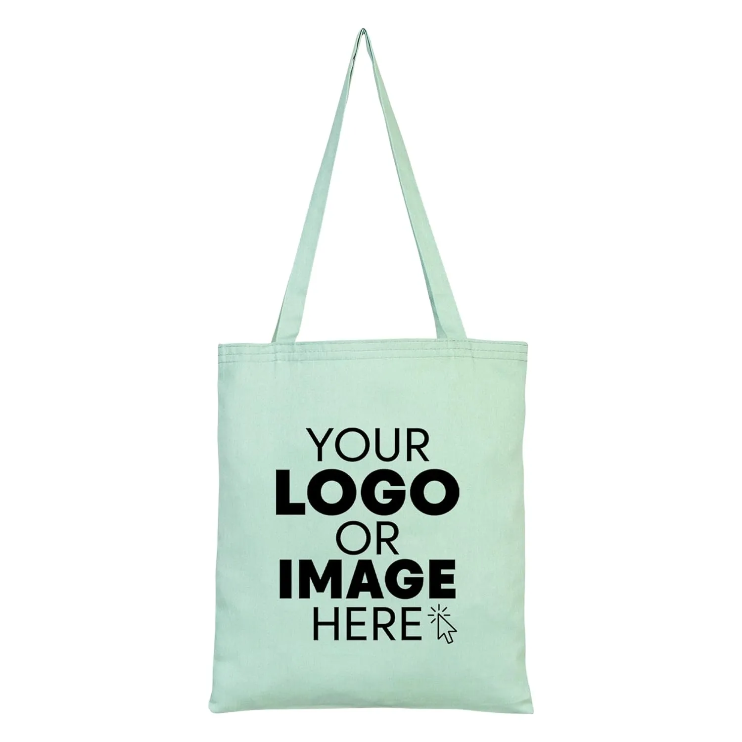 Canvas Tote Bag - Personalized, Reusable, Eco-Friendly Shoulder Bag - Custom Logo Cotton Shopping Bags for Grocery, Wedding Favor, Promotional Use - Ideal Teacher Bag Mint Green
