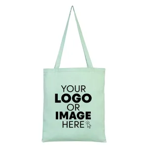 Canvas Tote Bag - Personalized, Reusable, Eco-Friendly Shoulder Bag - Custom Logo Cotton Shopping Bags for Grocery, Wedding Favor, Promotional Use - Ideal Teacher Bag Mint Green