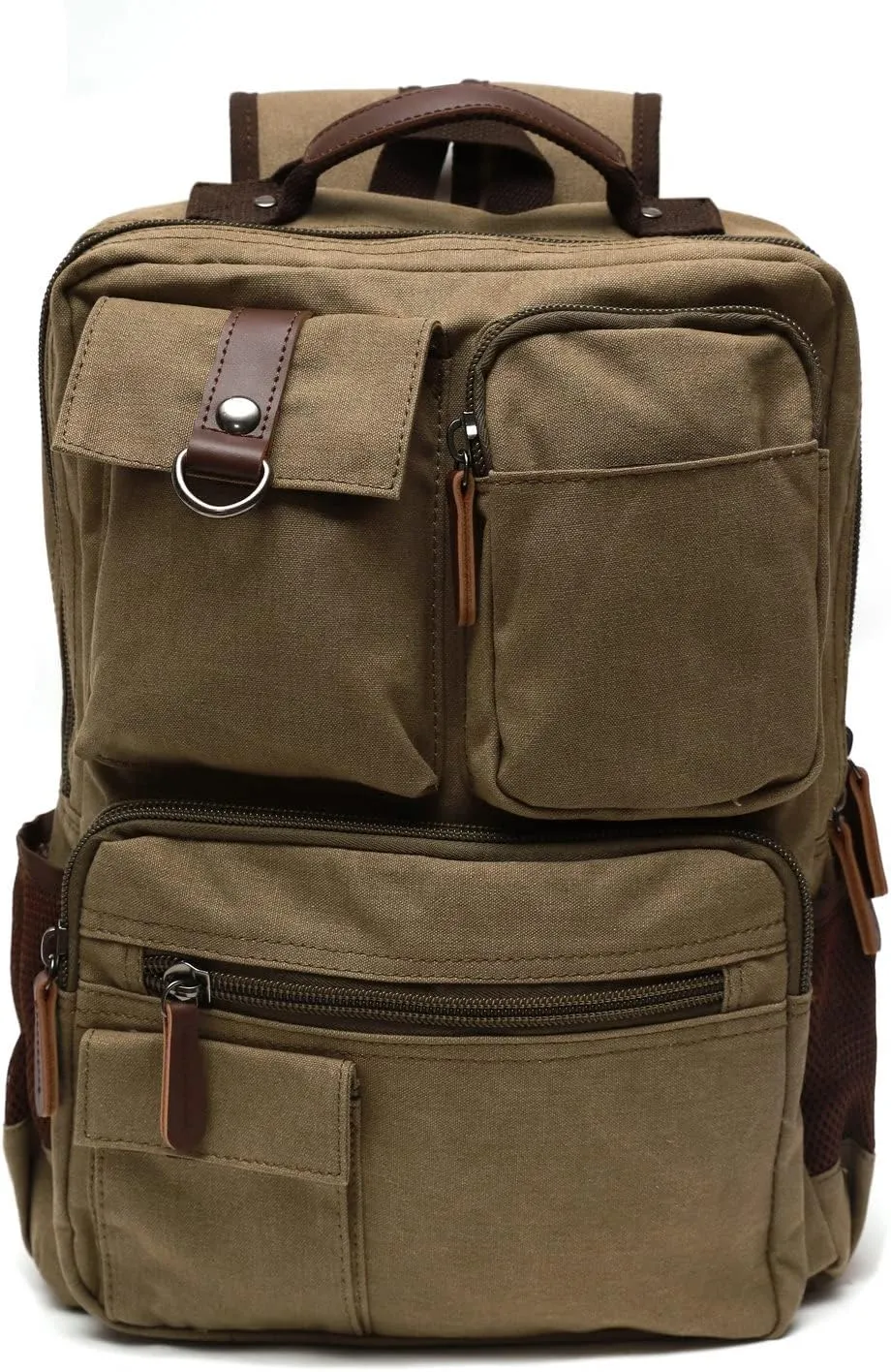 Canvas Vintage Message Travel Bag Rucksack Laptop Backpack,220807-Green