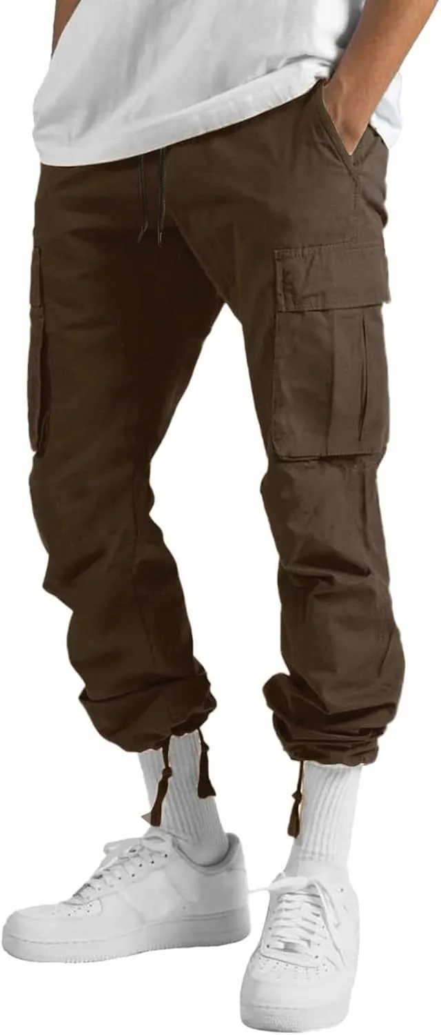 Cargo Work Pant Men's Casual Work Pants Workout Gym Sweatpant with Multiple Pockets Joggers Bottoms Pant