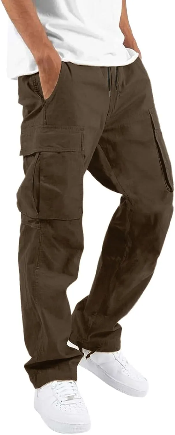 Cargo Work Pant Men's Casual Work Pants Workout Gym Sweatpant with Multiple Pockets Joggers Bottoms Pant