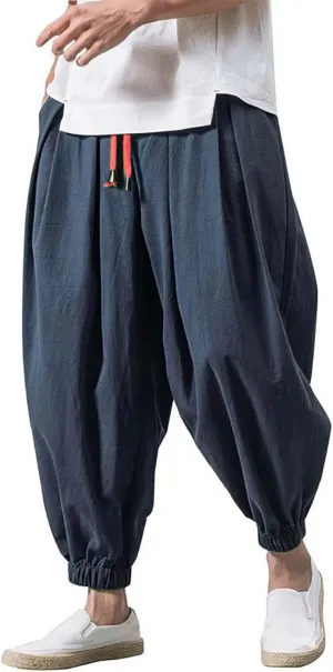 Cargo Work Pant Mens Drawstring Casual Lounge Pants Sports Running Fitness Gym Sweatpants Loose Joggers