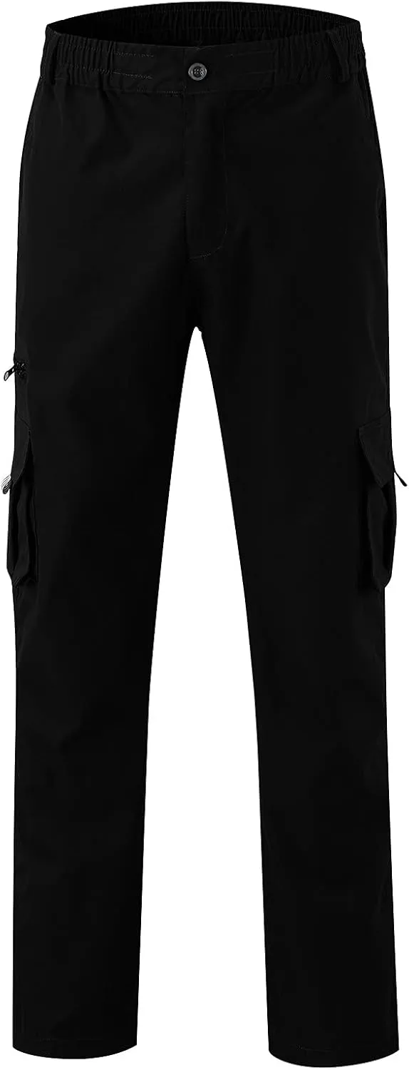 Cargo Work Pant Mens Elastic Waist Casual Lounge Pants Beach Walking Running Sweatpants Loose Joggers