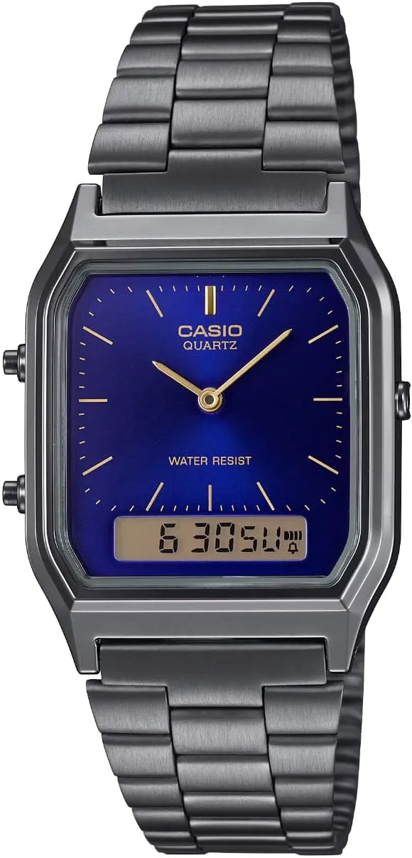 Casio Analog-Digital Fashion Quartz Mens Vintage AQ-230GG-2A, Gray, 38.829.88.1mm, Formal