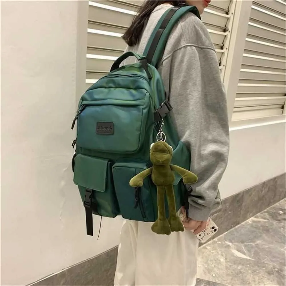 Casual Large Capacity Student Backpacks Cute Backpack for Back To School Traveling Hiking Teens Girls Aesthetic Backpack (Green)