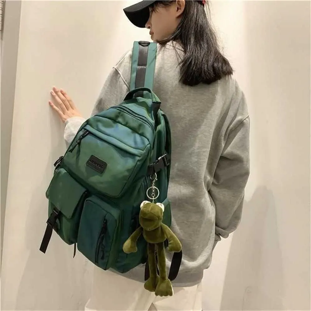 Casual Large Capacity Student Backpacks Cute Backpack for Back To School Traveling Hiking Teens Girls Aesthetic Backpack (Green)