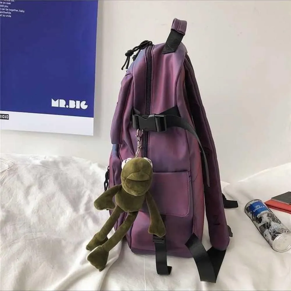 Casual Large Capacity Student Backpacks Cute Backpack for Back To School Traveling Hiking Teens Girls Aesthetic Backpack (Purple)