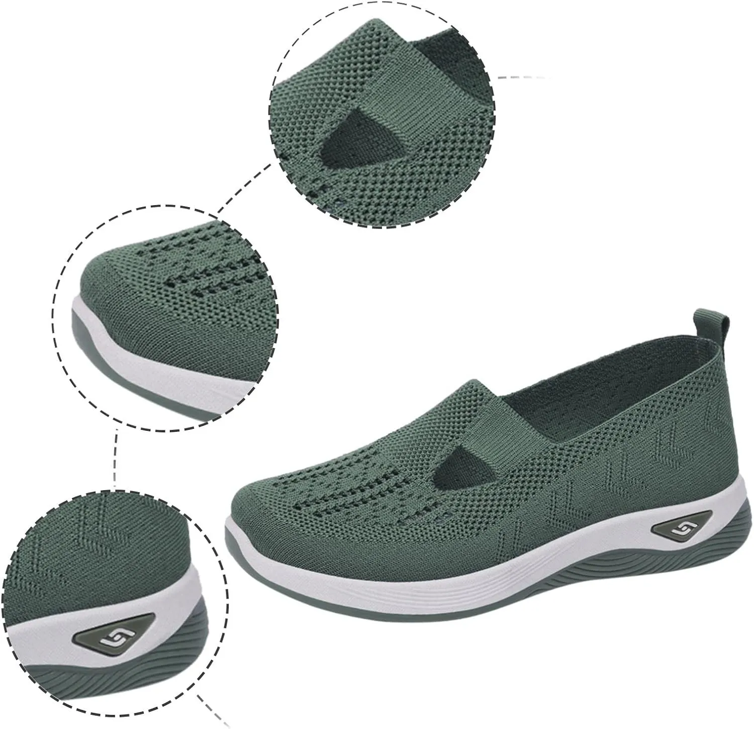 Cathalem Walking Shoes for Women, Women's Woven Orthopedic Breathable Soft Sole Shoes Outdoor Fashion Sneakers