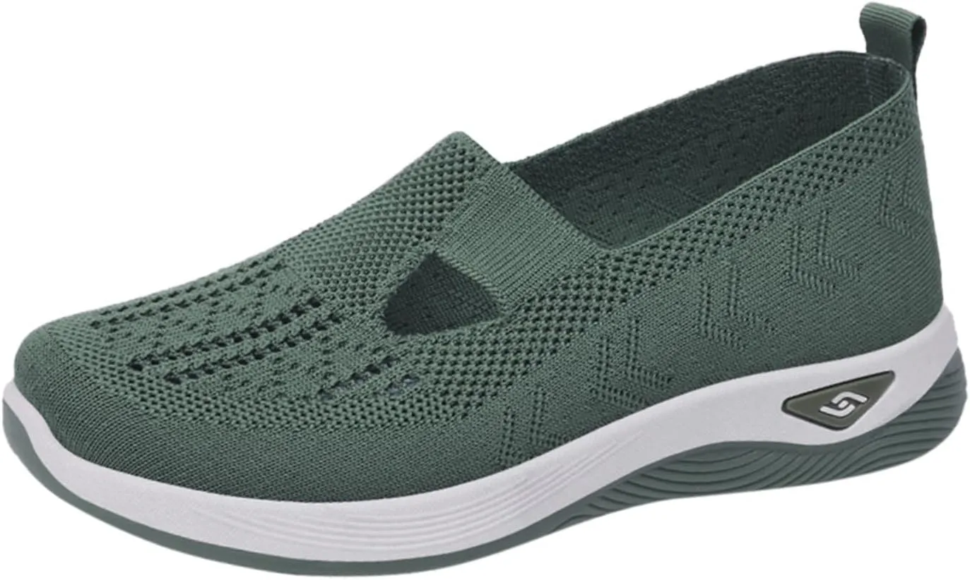 Cathalem Walking Shoes for Women, Women's Woven Orthopedic Breathable Soft Sole Shoes Outdoor Fashion Sneakers