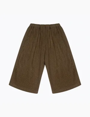 Chess Trousers in Nut Brown Mini Check Linen