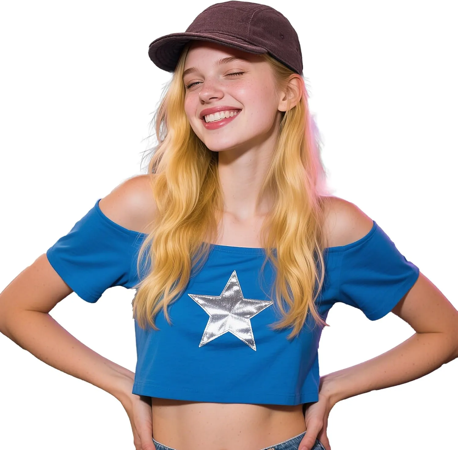 Clakllie Cotton 5 Panel Hats Hip Hop Short Brim Hats for Women Men Soft Golf Dad Hats Low Profile Trucker Cap with Adjustable