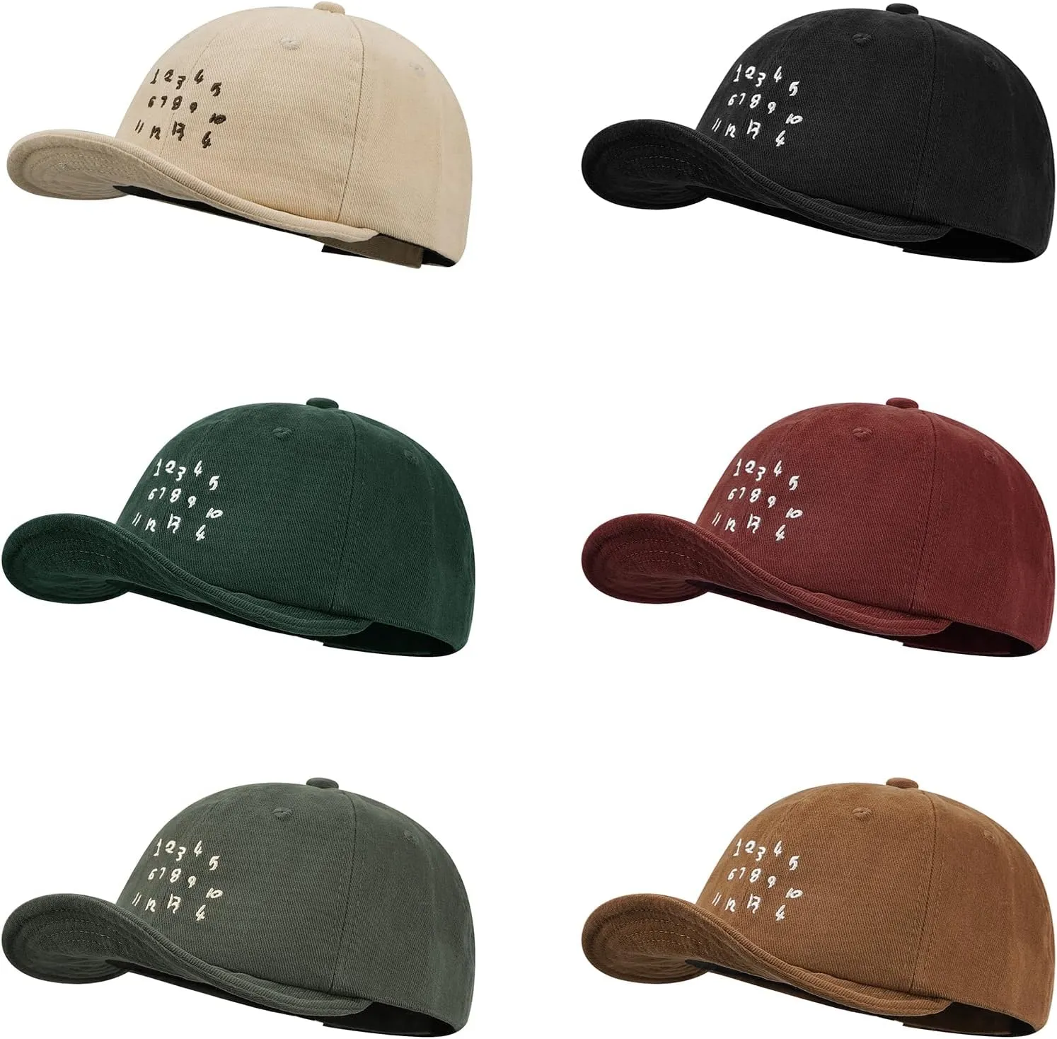 Clakllie Cotton 5 Panel Hats Hip Hop Short Brim Hats for Women Men Soft Golf Dad Hats Low Profile Trucker Cap with Adjustable