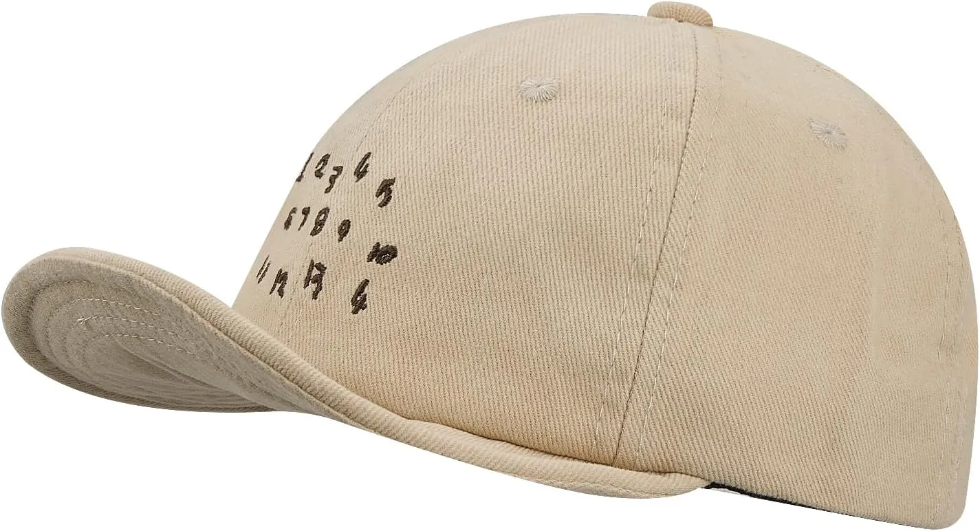 Clakllie Cotton 5 Panel Hats Hip Hop Short Brim Hats for Women Men Soft Golf Dad Hats Low Profile Trucker Cap with Adjustable