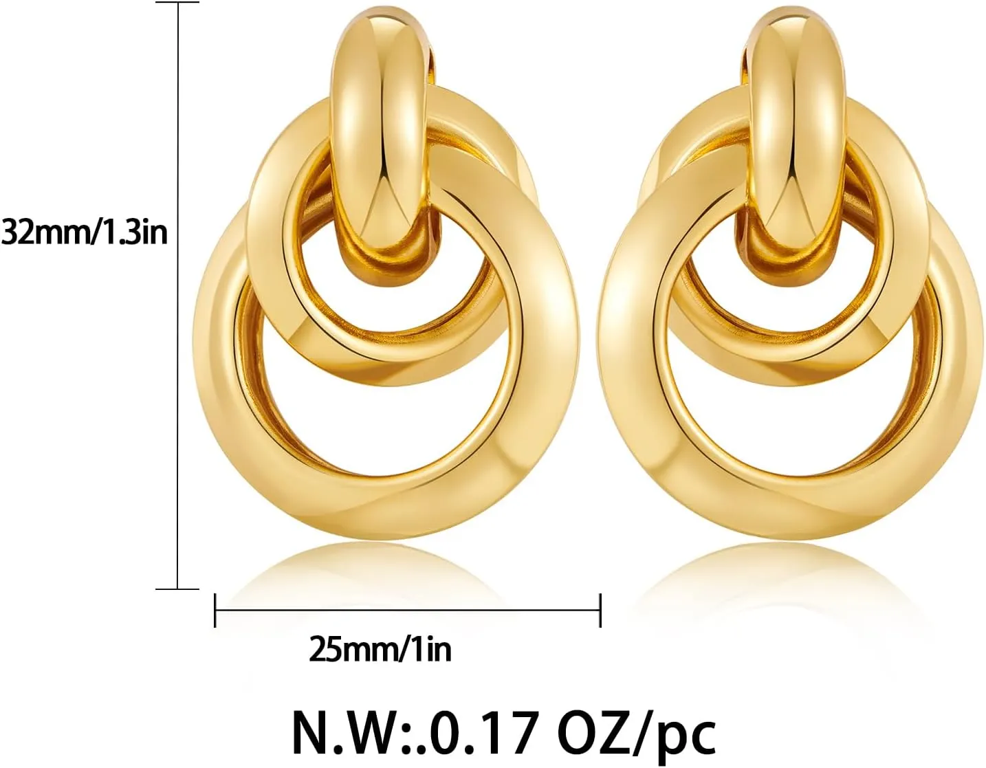 CLASSYZINT Gold Statement Geometric Drop Dangle Earrings for Women