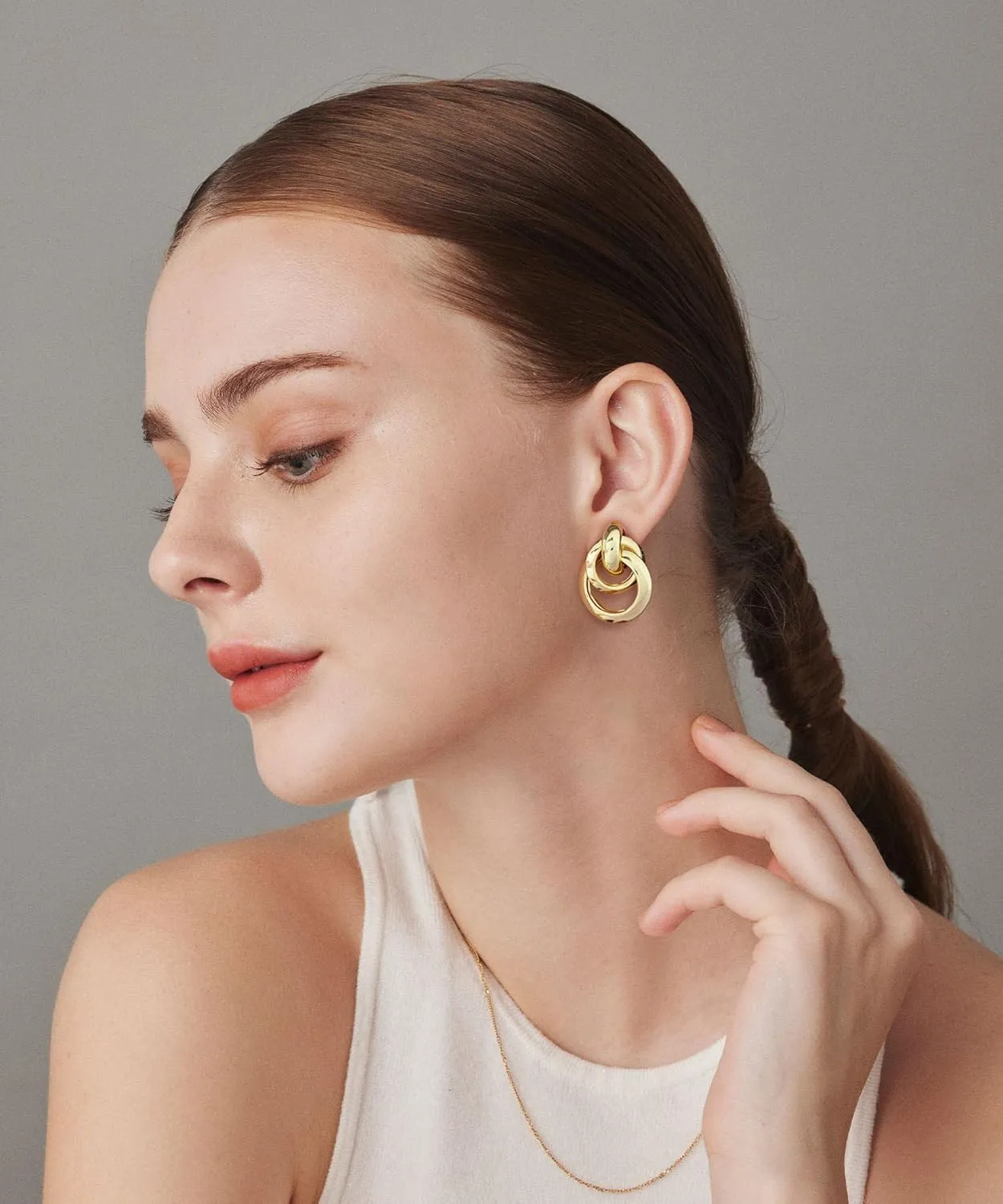 CLASSYZINT Gold Statement Geometric Drop Dangle Earrings for Women