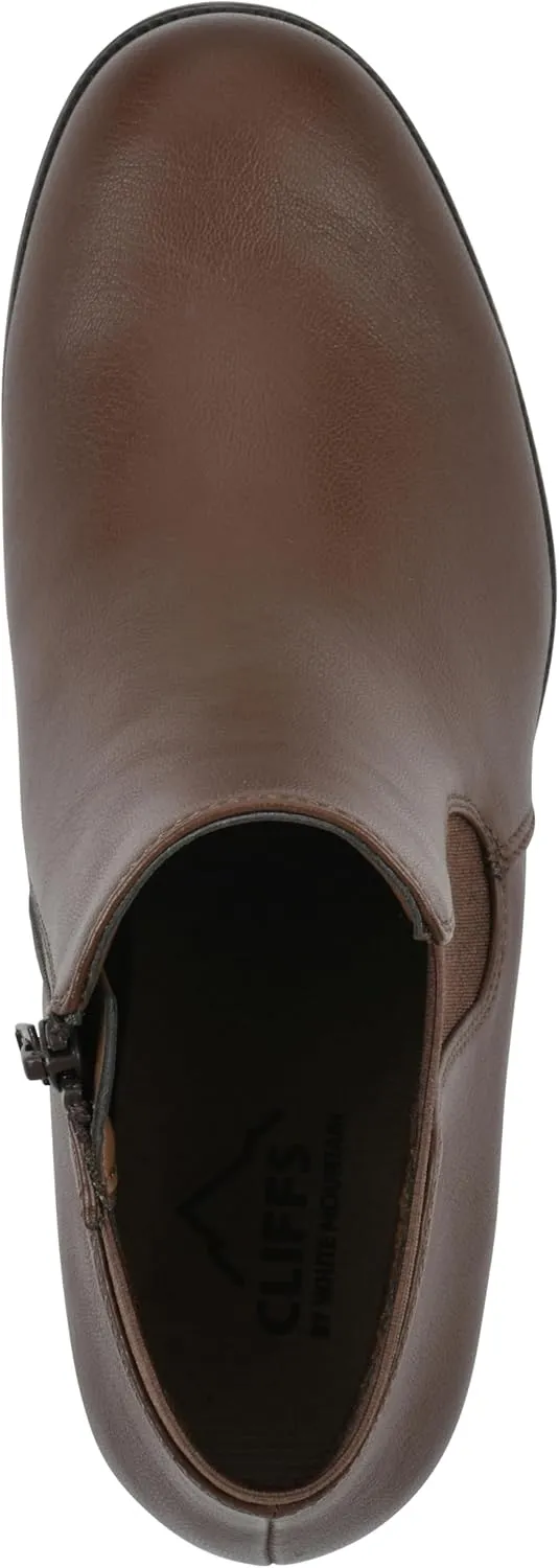 CLIFFS BY WHITE MOUNTAIN Women's Durable Cushioned Block Heeled Ankle Bootie