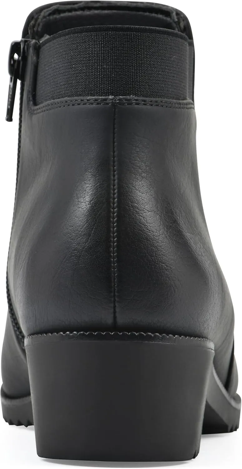 CLIFFS BY WHITE MOUNTAIN Women's Durable Cushioned Block Heeled Ankle Bootie