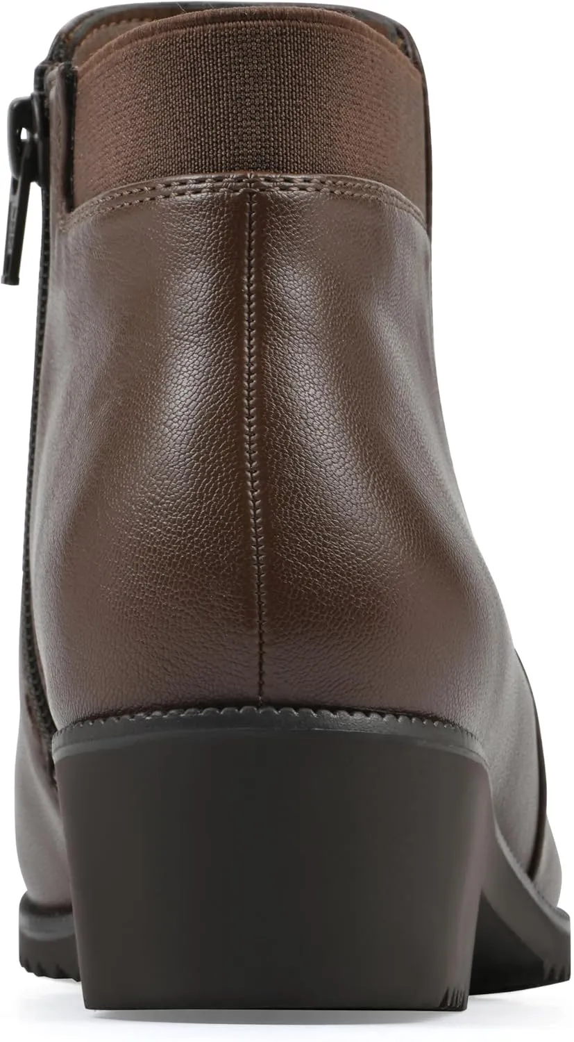 CLIFFS BY WHITE MOUNTAIN Women's Durable Cushioned Block Heeled Ankle Bootie