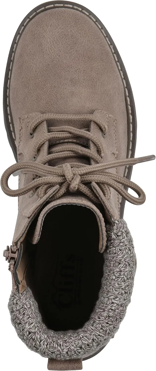 CLIFFS BY WHITE MOUNTAIN Women's Shoes Mentor Block Heeled Lace-Up Ankle Bootie