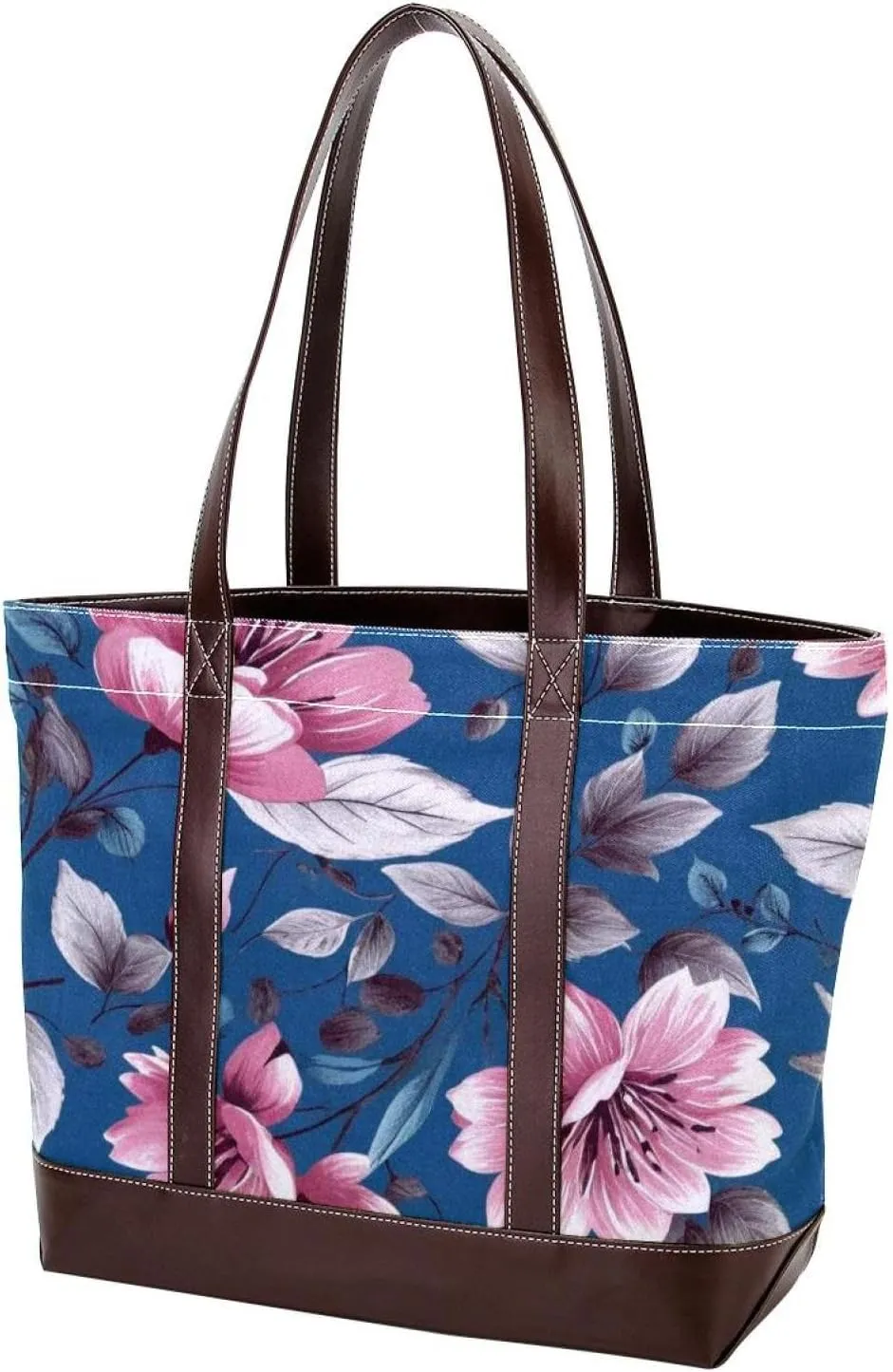 Colorful Art Leaves-535 Tote Bags Durable Leather Canvas Purses and Handbags for Women Top Handle Shoulder Satchel Hobo Bags