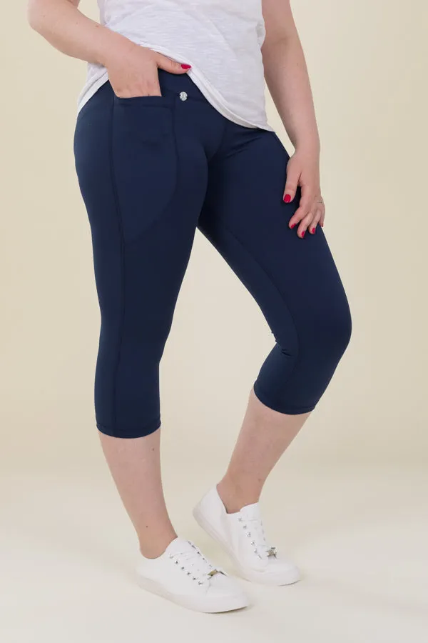 Comfort Max Navy 2 Pocket Cropped Leggings