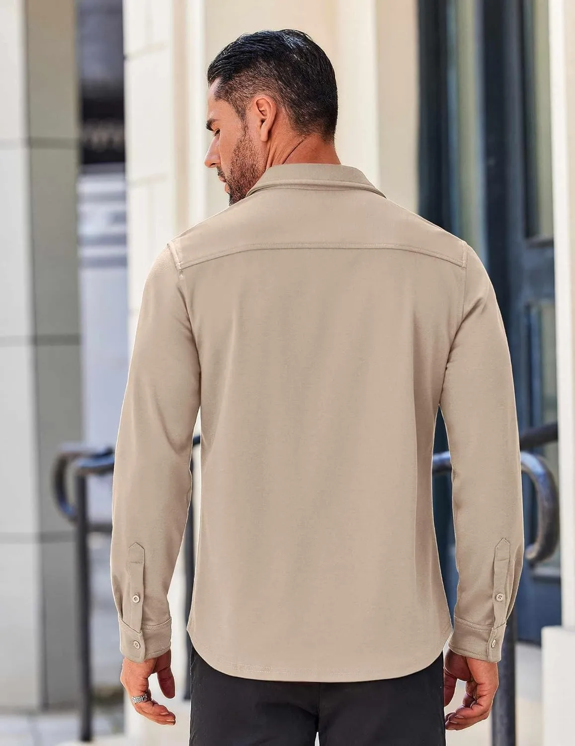 COOFANDY Mens Long Sleeve Wrinkle Free Shirts Casual Button Down Stretch Dress Shirt with Pocket