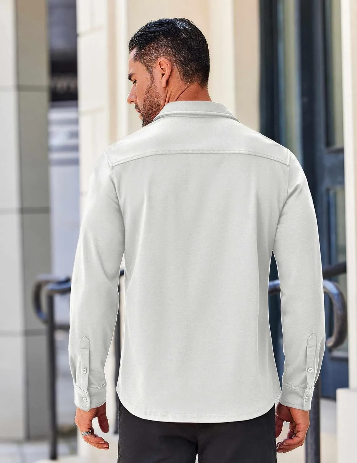 COOFANDY Mens Long Sleeve Wrinkle Free Shirts Casual Button Down Stretch Dress Shirt with Pocket