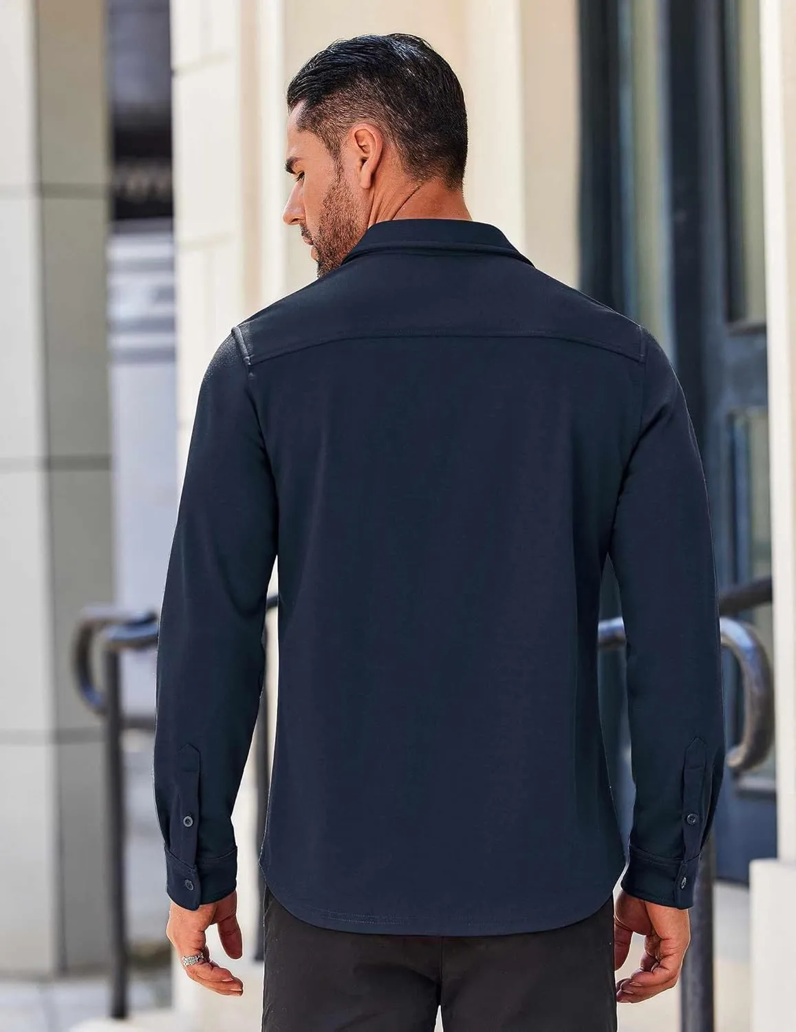 COOFANDY Mens Long Sleeve Wrinkle Free Shirts Casual Button Down Stretch Dress Shirt with Pocket