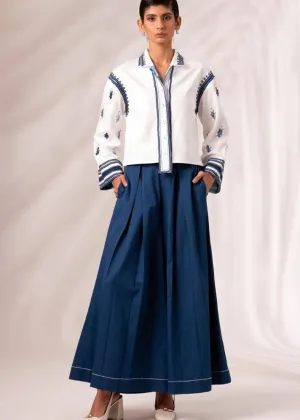 Cosmo Top   Indigo Rico Pleated Culottes   Co-Ord Set