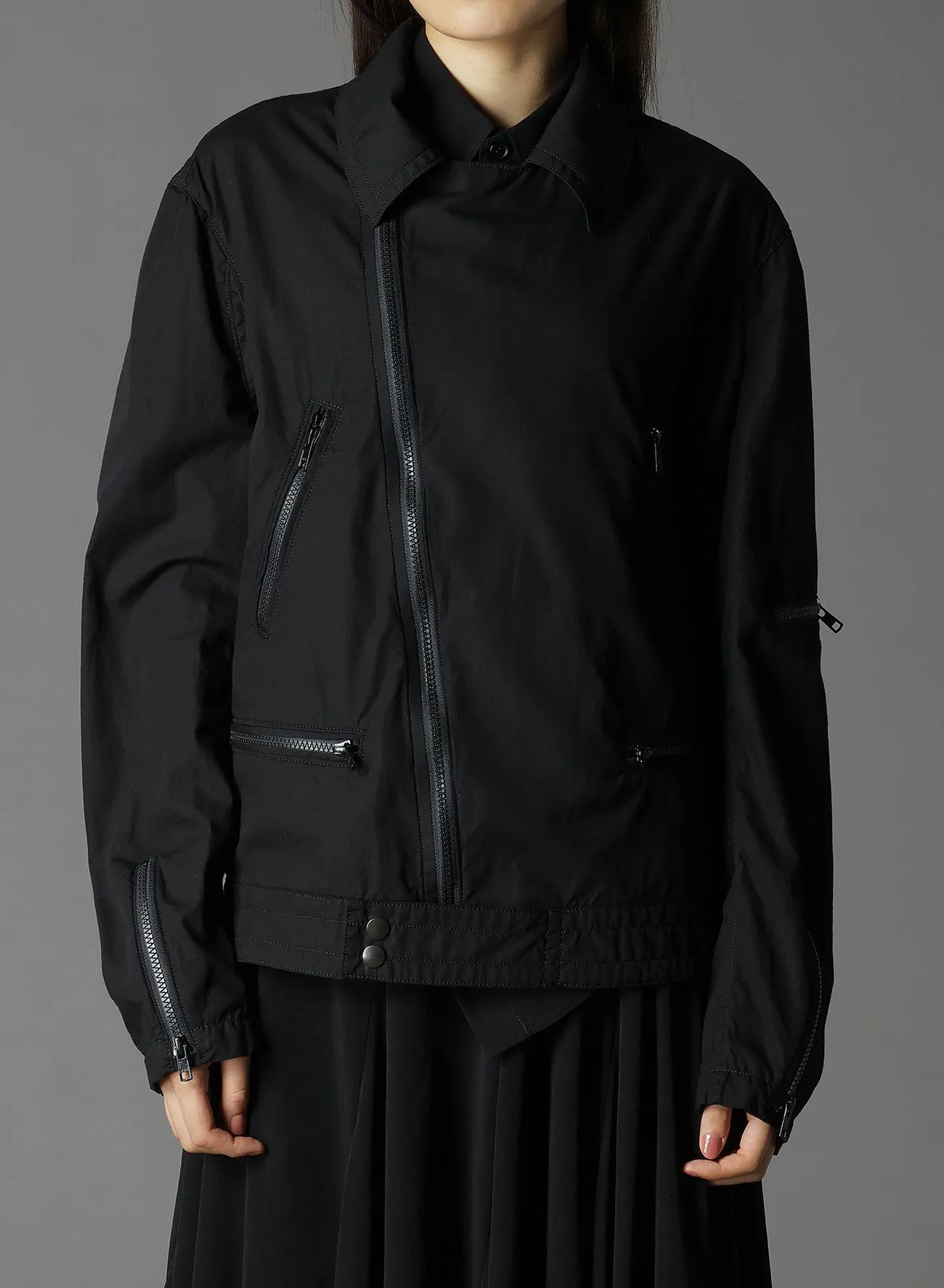 COTTON BROAD   CUPRA STRIPE STRIPE SWITCHING RIDERS JACKET