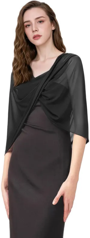 Coucoland Shawl Wraps for Women - Sheer Chiffon Shawl Elegant Soft Wraps for Evening Dress Wedding
