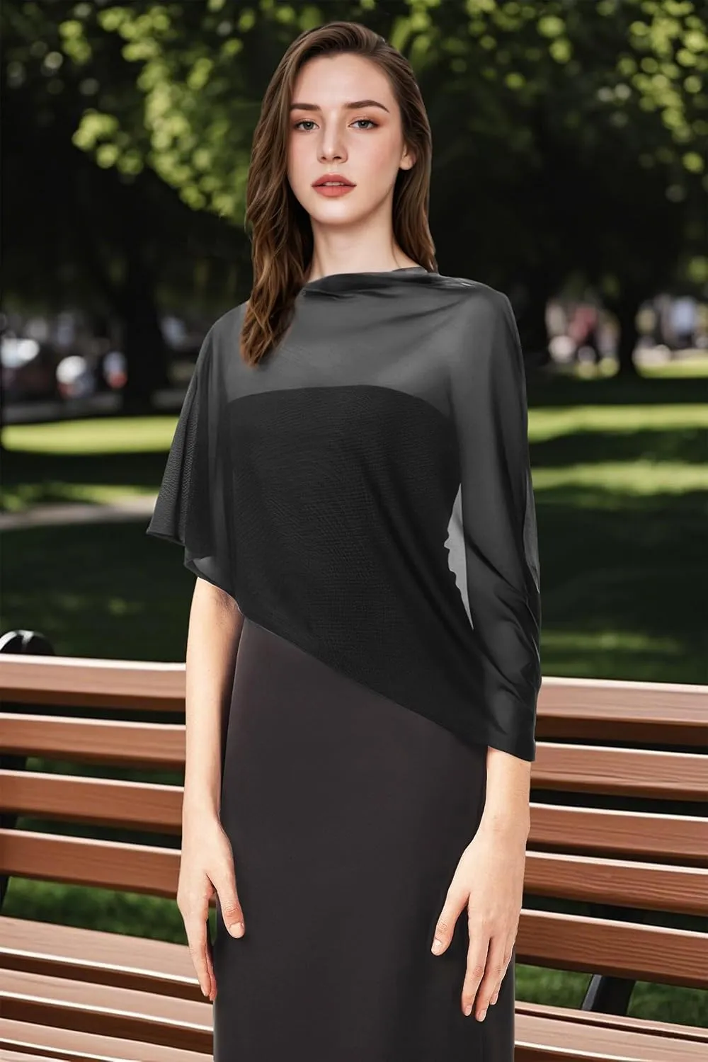 Coucoland Shawl Wraps for Women - Sheer Chiffon Shawl Elegant Soft Wraps for Evening Dress Wedding