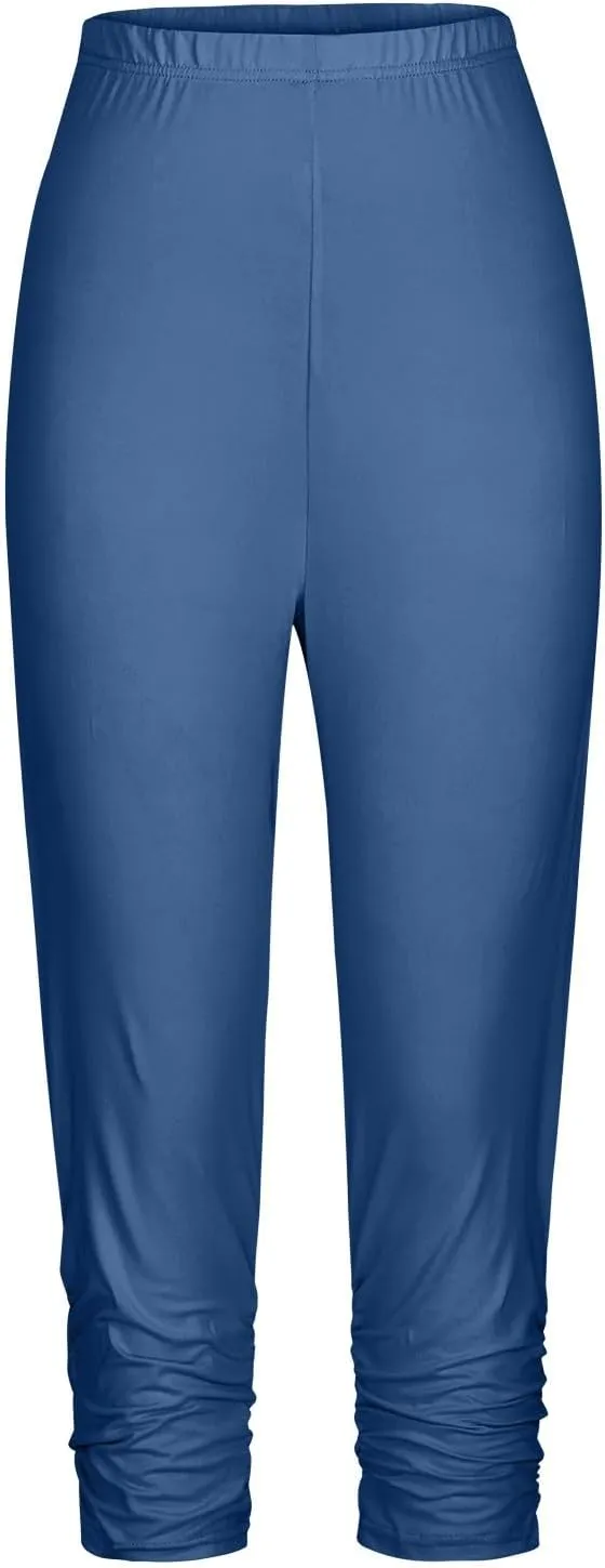 CRNTCEM Womens Capris Pants Stretchy Tummy Control Sports Yoga Pants High Waisted Cotton Fitness Gym Leggings Pant
