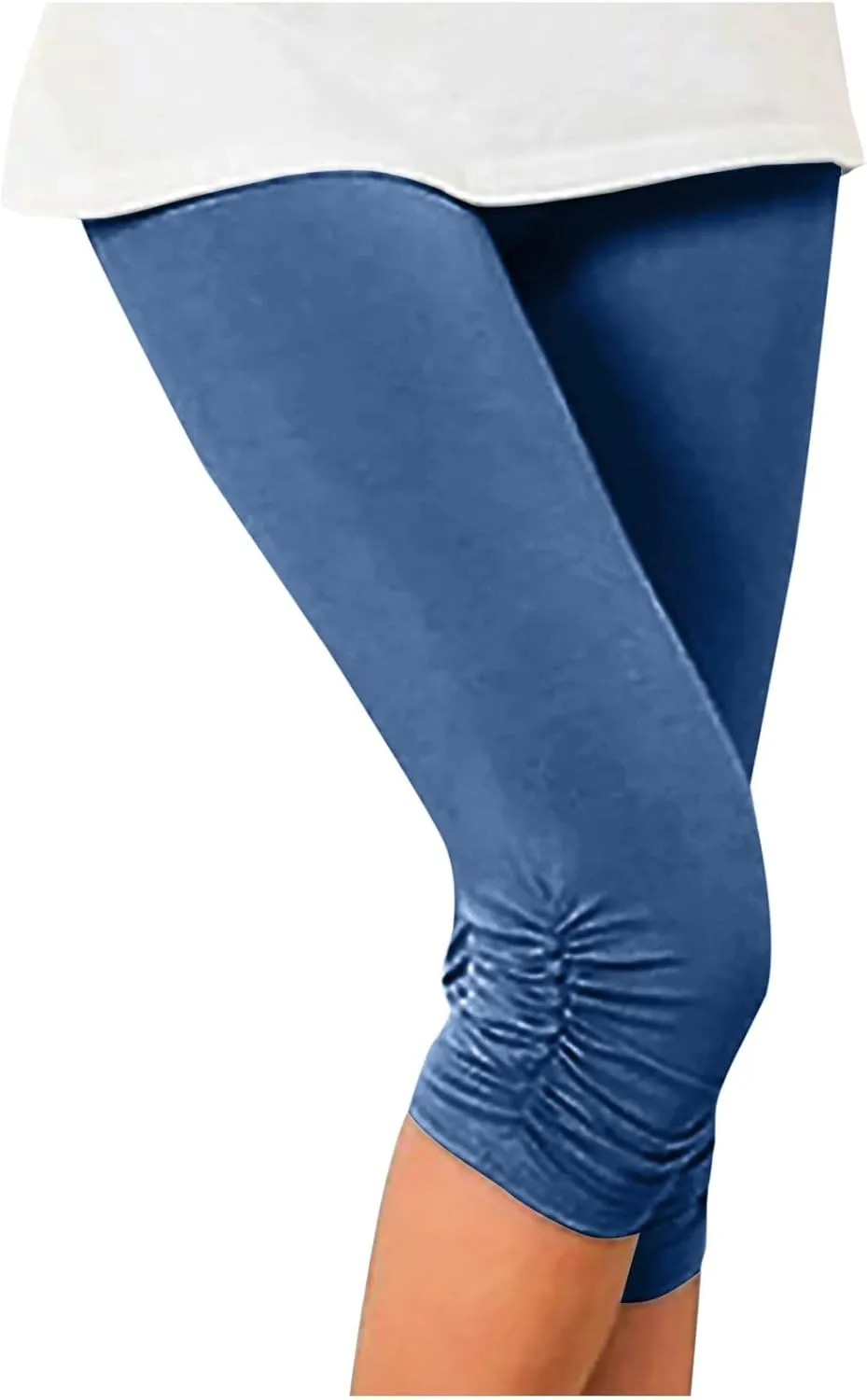 CRNTCEM Womens Capris Pants Stretchy Tummy Control Sports Yoga Pants High Waisted Cotton Fitness Gym Leggings Pant